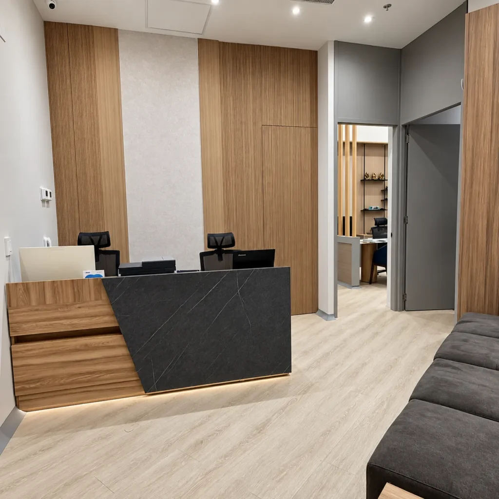 Recepción del Consultorio Byter diseñada por LA House Designer